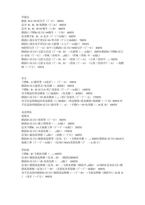 拳皇97连招实战：各种经典人物的超强连招组合