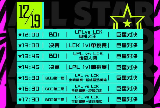 想看lol全明星赛表演赛?详细赛程时间表来了!